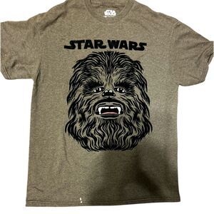Chewbacca Star Wars T shirt brown Black Velvetb Letters Face szMed. 2013